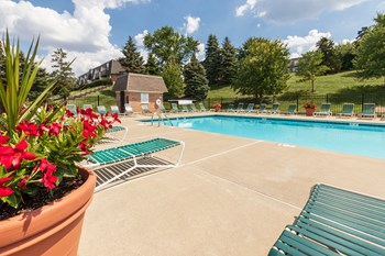 This is a picture of the Gilmore clubhouse pool area at Fairfield Pointe Apartments in Fairfield, Ohio. - Photo Gallery 12