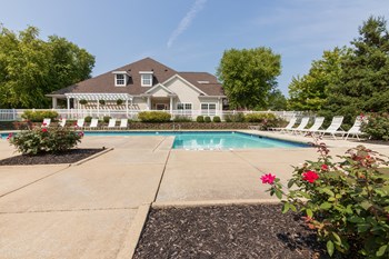 This is a picture of the  albamarle clubhouse pool area at Fairfield Pointe Apartments in Fairfield, Ohio. - Photo Gallery 69
