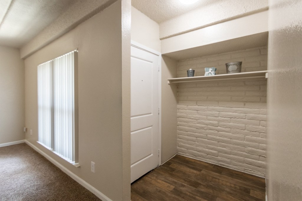 This is a photo of the entryway in the 965 square foot 2 bedroom, 2 bath  apartment at Harvard Square Apartments, in Dallas, TX.