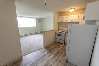 This is a photo of the kitchen in the 545 square foot 1 bedroom, 1 bath apartment at Lisa Ridge Apartments in the Westwood neighborhood of Cincinnati, Ohio. - Photo Gallery 5