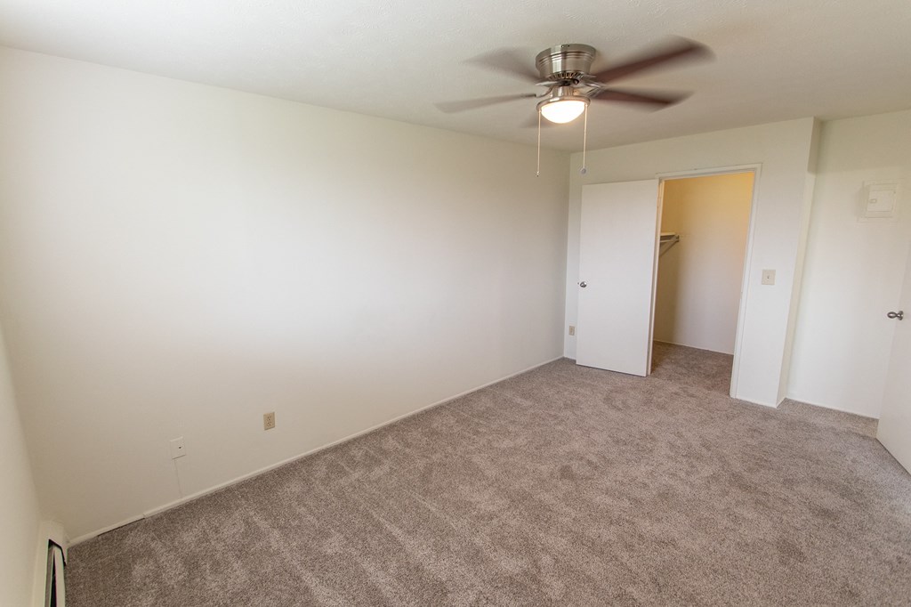 This is a photo of the bedroom in the 545 square foot 1 bedroom, 1 bath apartment at Lisa Ridge Apartments in the Westwood neighborhood of Cincinnati, Ohio.