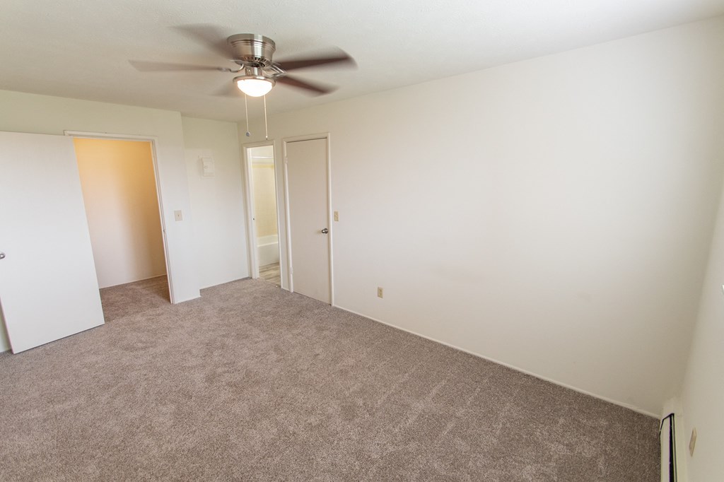 This is a photo of the bedroom in the 545 square foot 1 bedroom, 1 bath apartment at Lisa Ridge Apartments in the Westwood neighborhood of Cincinnati, Ohio.