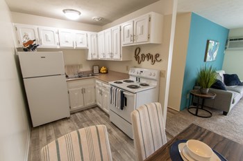 This is a photo of the kitchen in the 705 square foot 2 bedroom, 1 bath apartment at Lisa Ridge Apartments in the Westwood neighborhood of Cincinnati, Ohio. - Photo Gallery 3