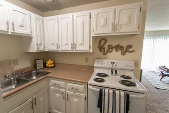 This is a photo of the kitchen in the 705 square foot 2 bedroom, 1 bath apartment at Lisa Ridge Apartments in the Westwood neighborhood of Cincinnati, Ohio. - Photo Gallery 2