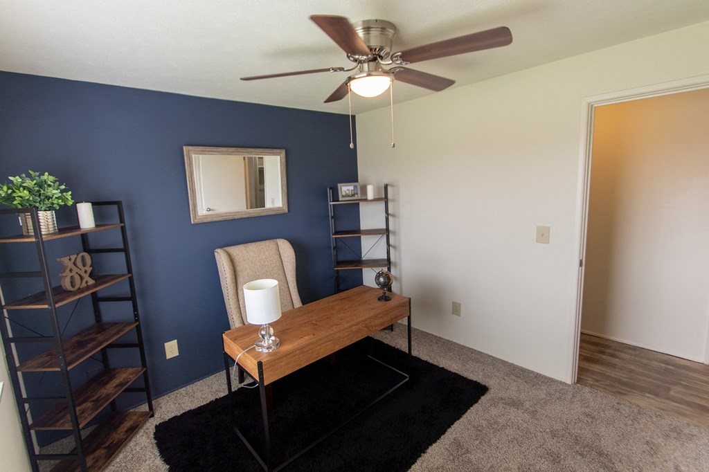 This is a photo of the second bedroom in the 705 square foot 2 bedroom, 1 bath apartment at Lisa Ridge Apartments in the Westwood neighborhood of Cincinnati, Ohio.