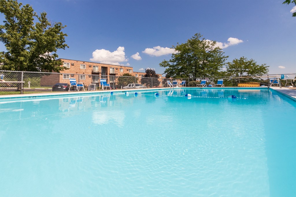 This is a photo of the pool area at Lisa Ridge Apartments in the Westwood neighborhood of Cincinnati, Ohio.