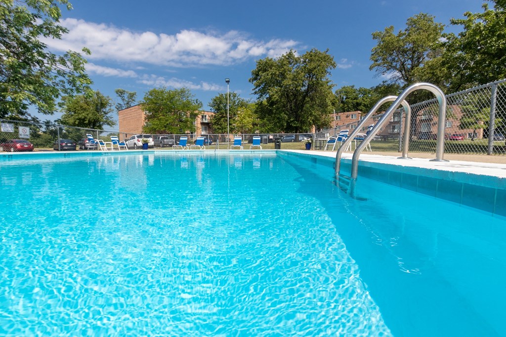 This is a photo of the pool area at Lisa Ridge Apartments in the Westwood neighborhood of Cincinnati, Ohio.