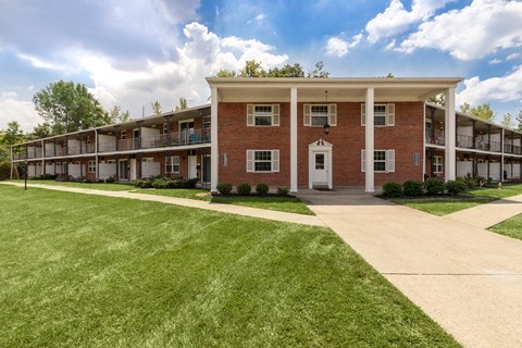 This is a photo of a building exterior at Lake of the Woods Apartments in Cincinnati, OH.