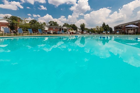 This is a photo of the swimming pool at Lake of the Woods Apartments in Cincinnati, OH.