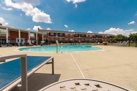 This is a photo of the pool area at Lake of the Woods Apartments in Cincinnati, OH.