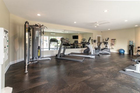 This is a photo of the 24-hour fitness center at Lake of the Woods Apartments in Cincinnati, OH.