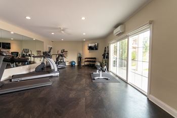 This is a photo of the 24-hour fitness center at Lake of the Woods Apartments in Cincinnati, OH.