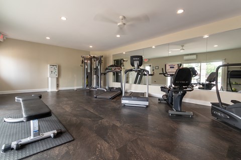 This is a photo of the 24-hour fitness center at Lake of the Woods Apartments in Cincinnati, OH.
