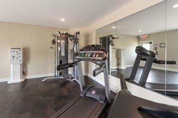 This is a photo of the 24-hour fitness center at Lake of the Woods Apartments in Cincinnati, OH.