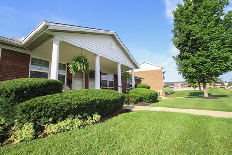 This is a photo of a building exterior at Lake of the Woods Apartments in Cincinnati, OH.