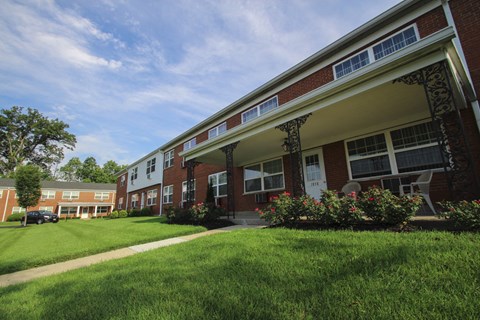 This is a photo of a building exterior at Lake of the Woods Apartments in Cincinnati, OH.