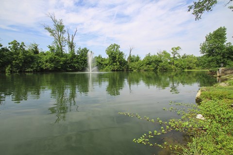 This is a photo of the private fishing lake at Lake of the Woods Apartments in Cincinnati, OH.