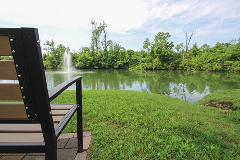 This is a photo of the private fishing lake at Lake of the Woods Apartments in Cincinnati, OH.