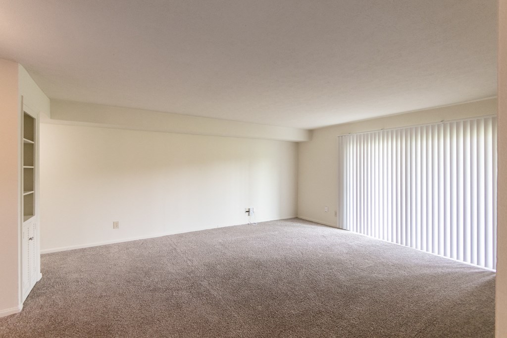 This is a photo the living room of the 1030 square foot, Oak 2 bedroom, 1 bath apartment at Montana Valley Apartments in the Westwood neighborhood of Cincinnati, OH.