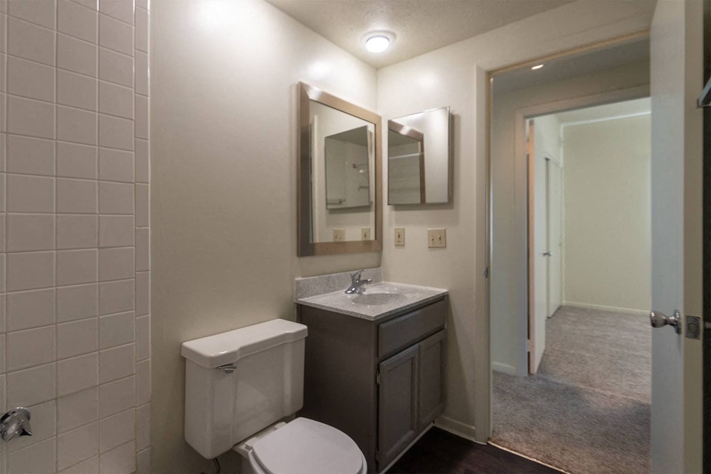 This is a photo the bathroom of the 833 square foot Chestnut, 2 bedroom apartment at Montana Valley Apartments in Cincinnati, OH.