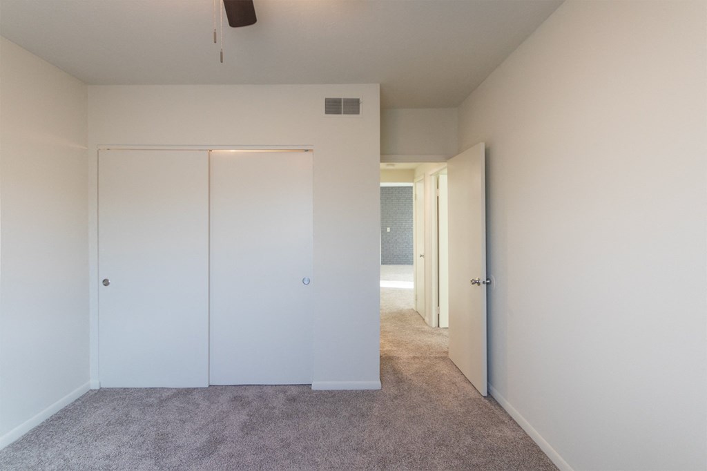 This is a photo the second bedroom of the 833 square foot Chestnut, 2 bedroom apartment at Montana Valley Apartments in Cincinnati, OH.