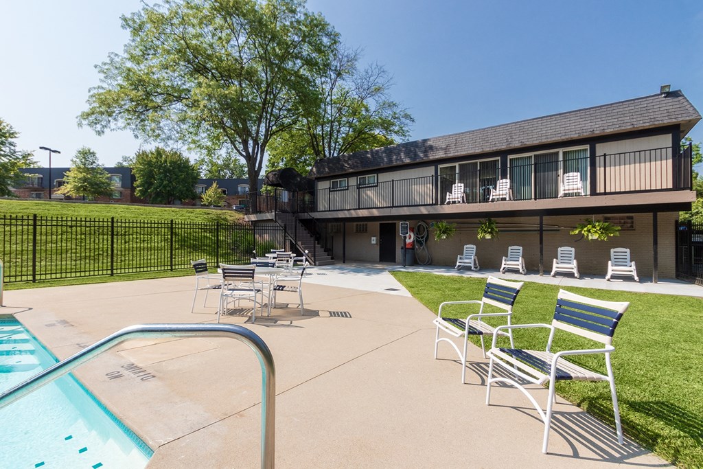 This is a photo of the pool area at Montana Valley Apartments in Cincinnati, OH.