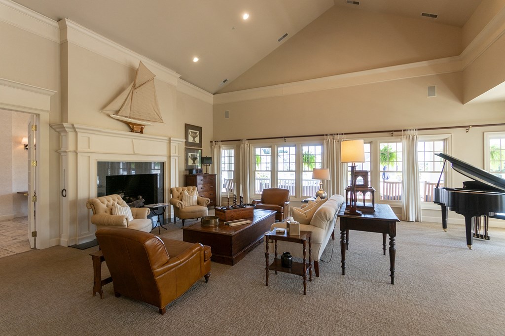 This is a photo of the clubhouse piano room at Nantucket Apartments in Loveland, Ohio.