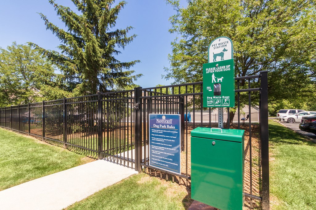 This is a picture of the off-leash dog park at Nantucket Apartments, in Loveland, OH.