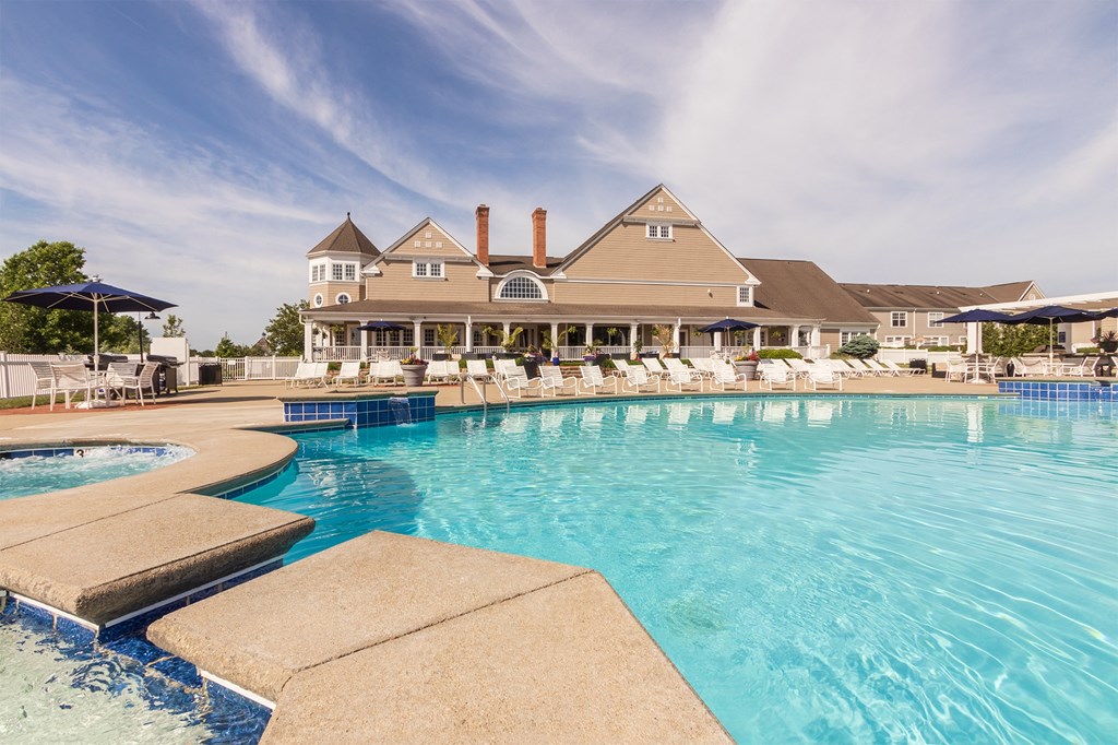 This is a photo of the pool area at Nantucket Apartments in Loveland, Ohio.