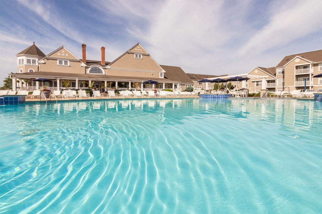 This is a photo of the pool area at Nantucket Apartments in Loveland, Ohio.