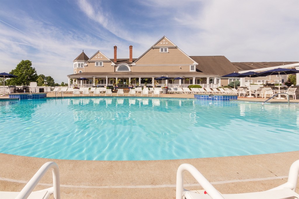 This is a photo of the pool area at Nantucket Apartments in Loveland, Ohio.