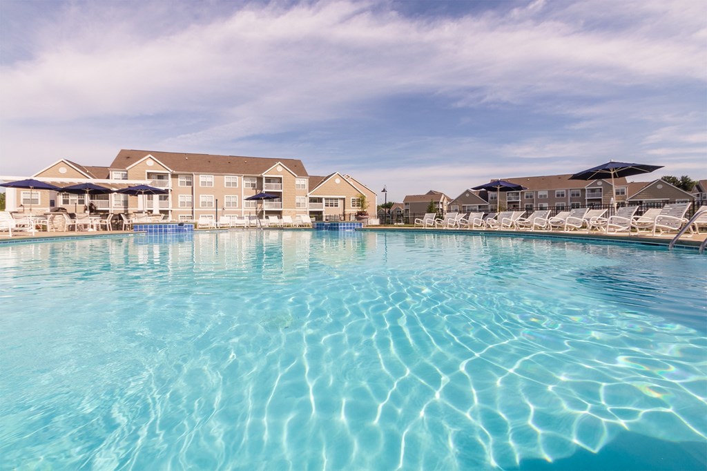 This is a photo of the pool area at Nantucket Apartments in Loveland, Ohio.