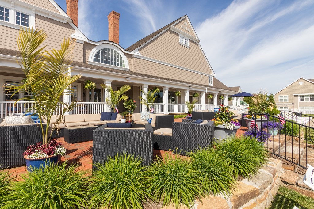 This is a photo of the pool area at Nantucket Apartments in Loveland, Ohio.
