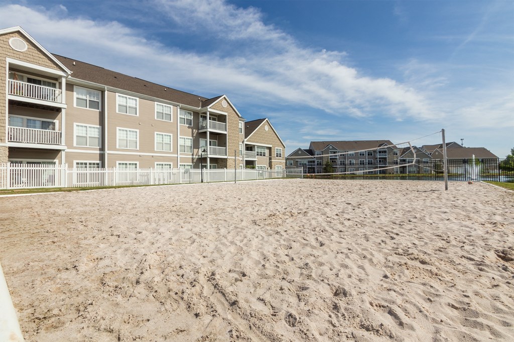 This is a photo of the sand volleyball court at Nantucket Apartments in Loveland, Ohio.
