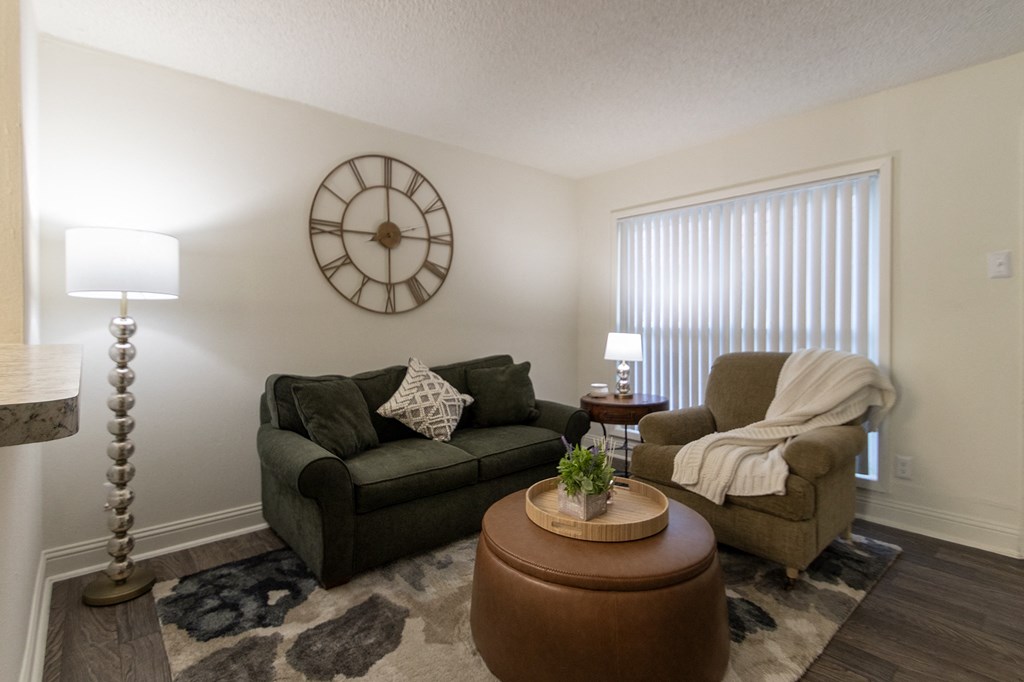 Trendy Living Room at Princeton Court, Dallas
