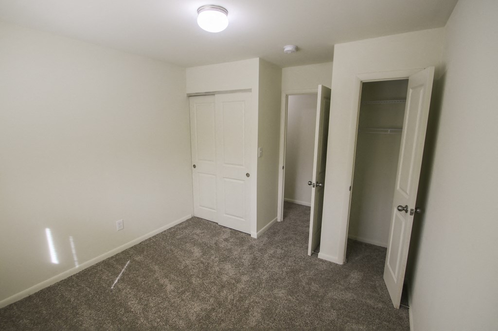 This is a photo of the second bedroom in a 750 square foot 2 bedroom, 1 bath apartment at Park Lane Apartments in Cincinnati, OH.