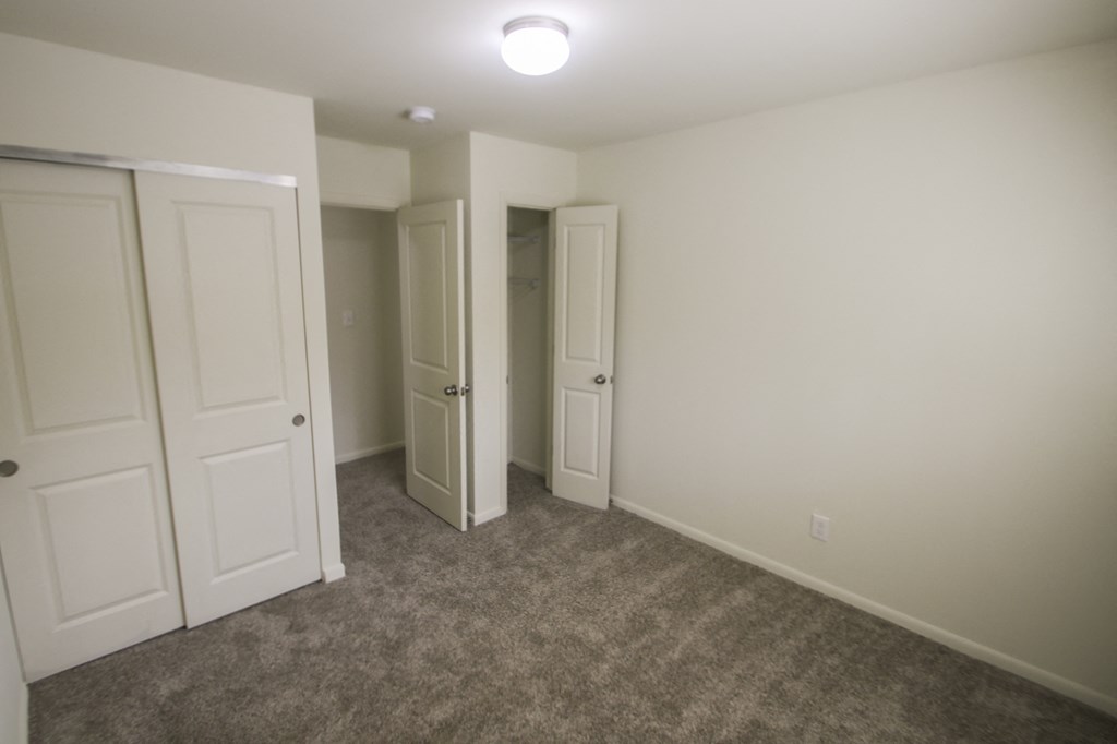 This is a photo of the second bedroom in a 750 square foot 2 bedroom, 1 bath apartment at Park Lane Apartments in Cincinnati, OH.