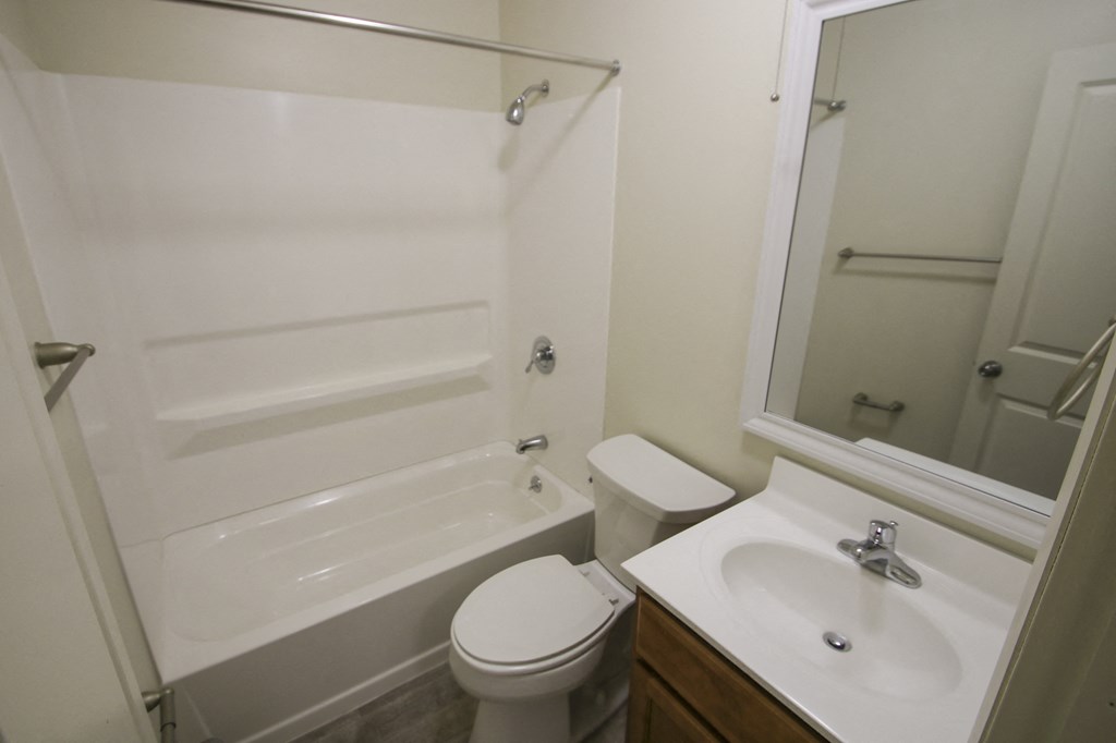 This is a photo of the bathroom in a 750 square foot 2 bedroom, 1 bath apartment at Park Lane Apartments in Cincinnati, OH.