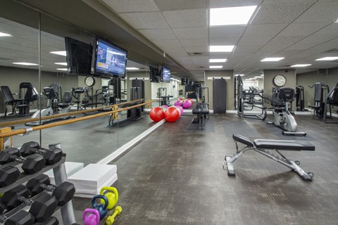 This is a photo of the fitness center at Park Lane Apartments in Cincinnati, OH.