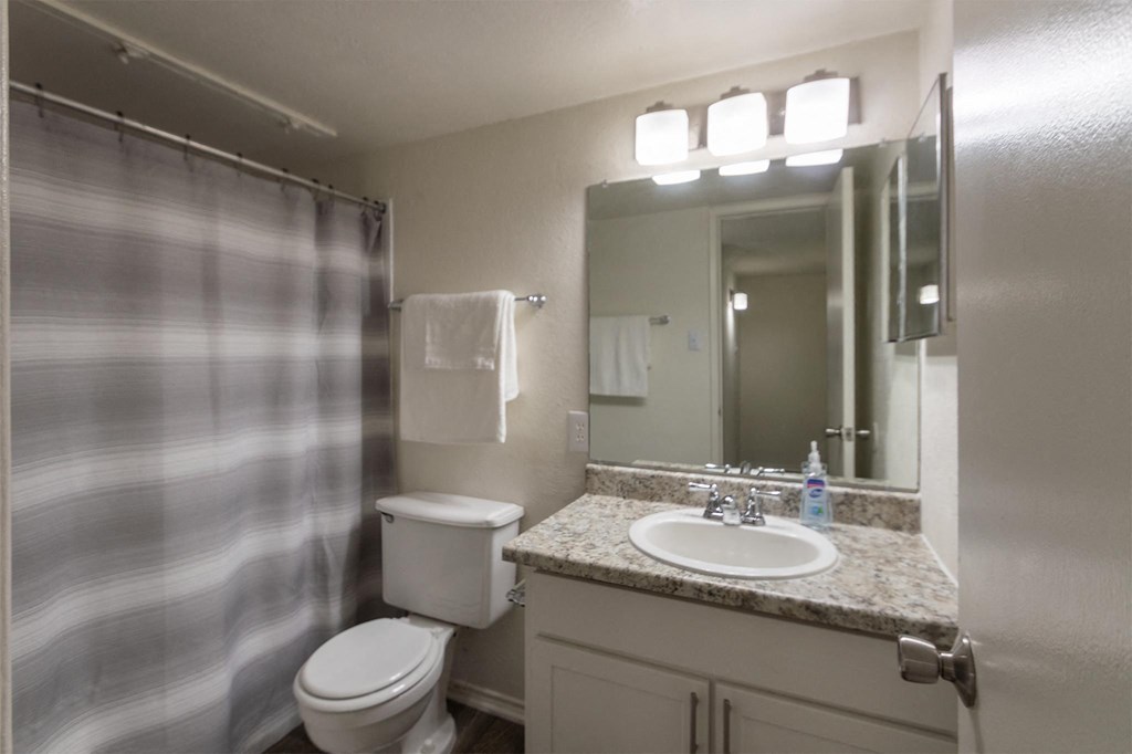 Bathroom with sink at Preston Park Apartments, Dallas, TX, 75240