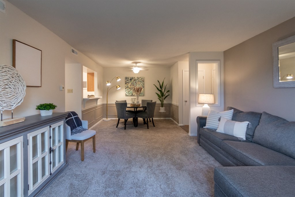 Living Area With Kitchen at Village East, Franklin