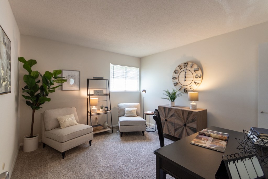 Work Desk In Living Room at Village East, Franklin, OH