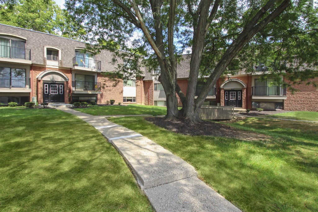 walkway leading to an apartment building  at Village East, Franklin, Ohio