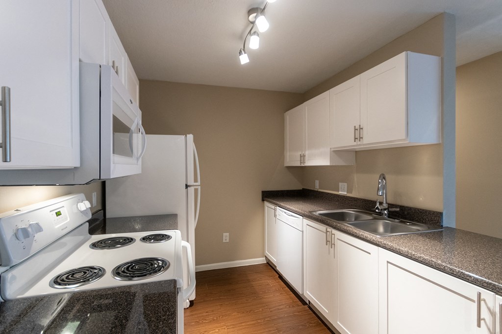This is a photo of the kitchen in the 1170 square foot 2 bedroom, 2 bath Freedom Balcony at Washington Place Apartments in Miamisburg, Ohio in Washington Township.