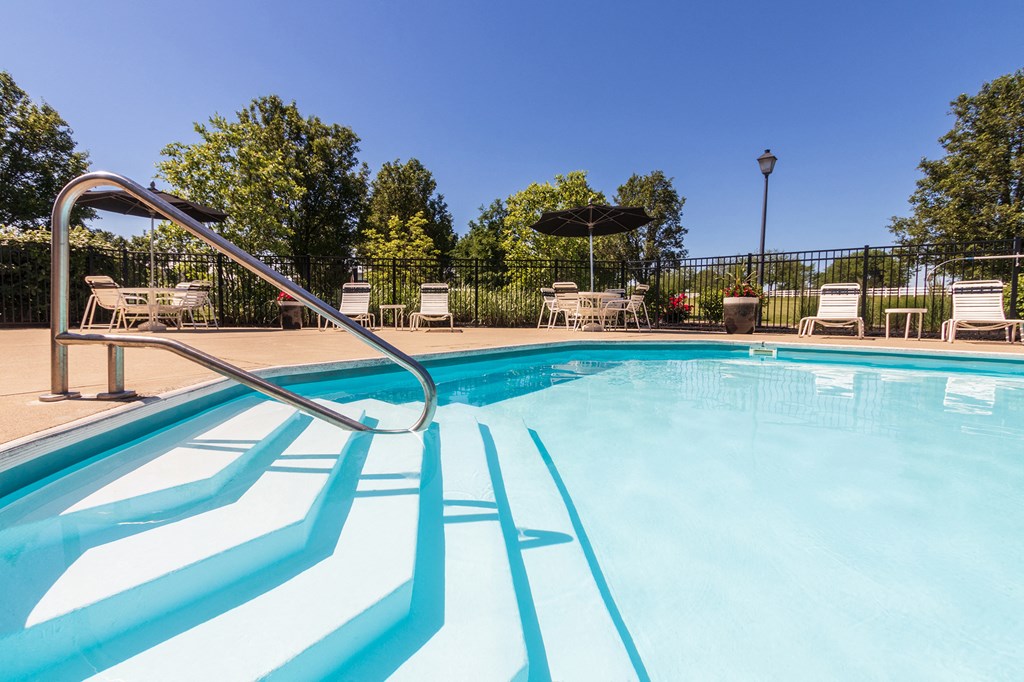This is a photo of the pool area at Washington Place Apartments in Miamisburg, Ohio in Washington Township.