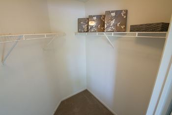 This is a photo of the walk-in closet of the 1100 square foot 2 bedroom Kettering at Washington Park Apartments in Centerville,in the 2 bedroom Eaton  at Washington Park Apartments in Centerville, OH.