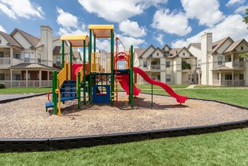 This is a photo of the playground at The Sanctuary at Fishers in Fishers, IN.