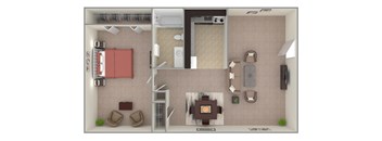 1 Bed Floor Plan at Grant Meadows Apartments, Pennsylvania, 19114