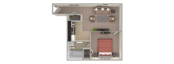 1 Bed 1 Bath Floor Plan at Grant Meadows Apartments, Philadelphia, PA 19114