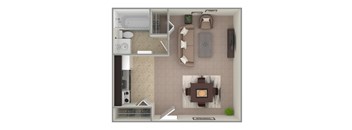 Studio Floor Plan at Grant Meadows Apartments, Philadelphia, 19114